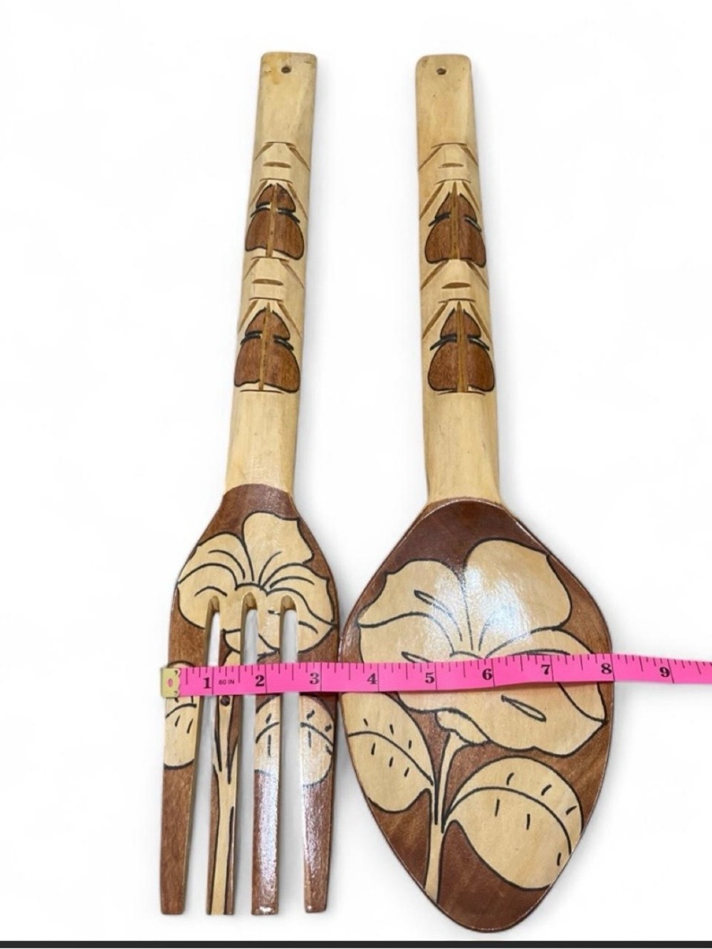 Hand-Carved Decorative Wooden Set - Beige and Brown - Picture 5 of 5